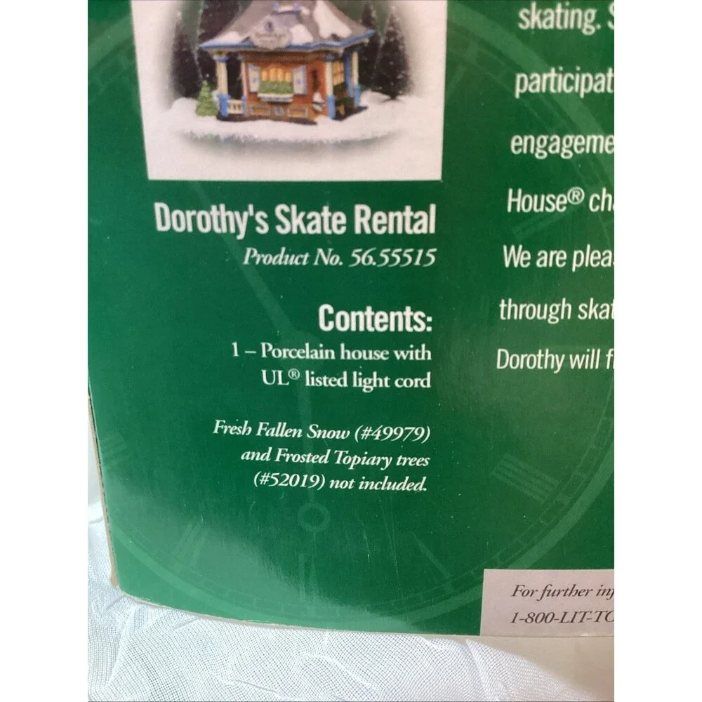 Dept 56 Christmas Lighted House Dorthy's Skate Rental Heritage Collection 1999